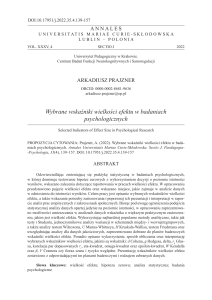 Wskaźniki wielkości efektu w badaniach psychologicznych