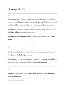 FFA(F3) Accounting Glossary - Key Terms & Definitions