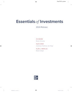 Essentials of Investments 2024 Textbook by Bodie, Kane, Marcus