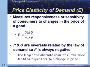 Managerial Economics: Price Elasticity of Demand