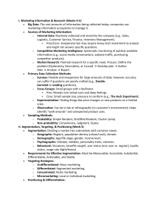 Marketing Fundamentals: Research, Segmentation, Product Strategy