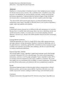 Deadlock Detection in Distributed Systems: Tarjan Algorithm Approach