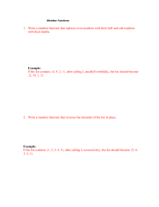 Programming Exercises: Member Functions