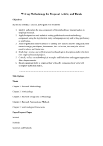 Writing Methodology for Thesis, Article, Proposal Guide