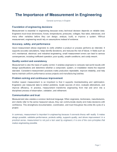 Importance of Measurement in Engineering