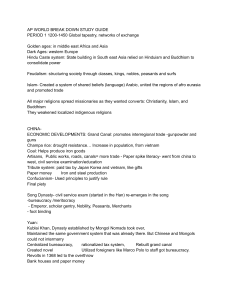 AP World History Study Guide: Period 1 (1200-1450)