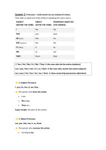 Lesson 1: Pronouns