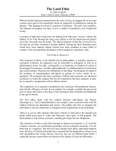 Leopold (1949) The Land Ethic - Almanac Excerpts