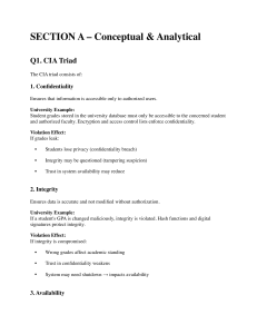 Cybersecurity Study Guide: CIA Triad & Ciphers