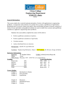 ENGR 135 Statics Course Syllabus Citrus College