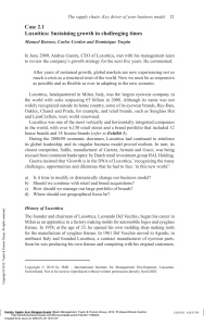 Luxottica Case Study: Sustaining Growth in Challenging Times