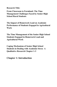 Time Management Challenges for Rural High School Students