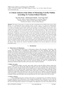 Ethics of Marketing Publius: A Critical Analysis