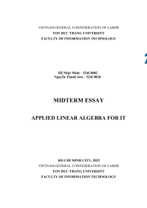 Midterm Essay: Applied Linear Algebra for IT
