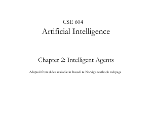AI Intelligent Agents: Chapter 2 from CSE 604 Course