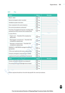 Fire Emergency Checklist - Ship Bridge Procedures