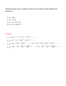 Power Series Method for Differential Equations