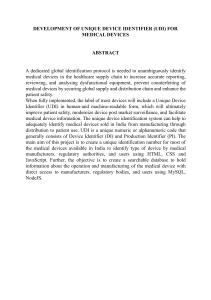 Development of UDI for Medical Devices