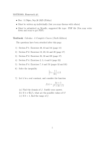 MATH1005 Homework #1: Calculus Exercises & Function Analysis