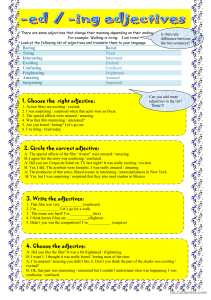 -ed / -ing Adjectives Worksheet