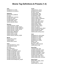 Minecraft Biome Tag Definitions & Presets (1.4)
