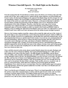 Winston Churchill's 'We Shall Fight on the Beaches' Speech (1940)