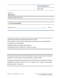 Teste de Matem&aacute;tica A 11.&ordm; Ano 2025/2026