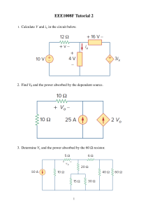 EEE1008F Tutorial 2: Circuit Analysis Problems