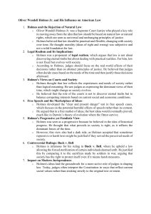 Oliver Wendell Holmes Jr. Influence on American Law