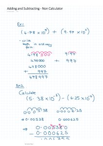 Adding and Subtracting Non Calculator