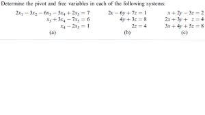 Linear Algebra Practice: Pivot & Free Variables