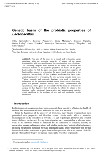 Genetic Basis of Probiotic Properties in Lactobacillus