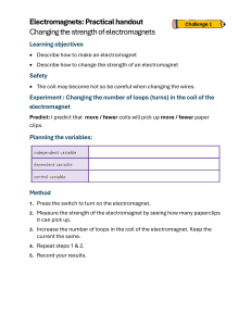 Electromagnets: Practical Handout