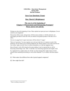 Zara Case Study Assignment - Operations Management