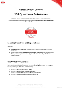 CompTIA CySA+ CS0-003 Practice Questions & Answers