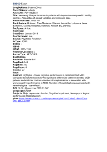 Neurocognitive Performance in Depression: Clinical Variables & Remission