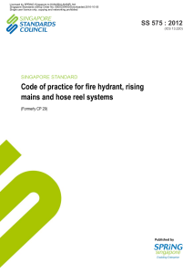 Singapore Standard SS 575:2012 Fire Hydrant Systems