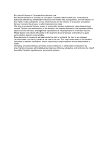 Procedural Fairness in Canadian Administrative Law