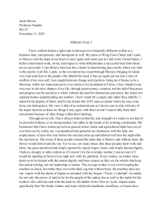 Midterm Essay on the Mexican Revolution