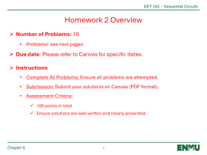 EET 242 Sequential Circuits Homework 2 Overview