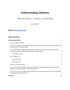 Physics Worksheet: Collisions & Momentum