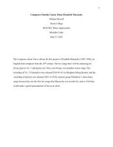 Composers Outside Canon: Dame Elizabeth Maconchy Research Paper