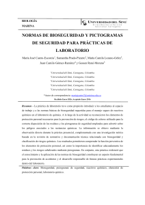 Normas de bioseguridad y pictogramas de seguridad para pr&aacute;cticas de laboratorio