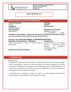 Gu&iacute;a de aprendizaje: Bioseguridad y pictogramas de peligro en laboratorio de qu&iacute;mica