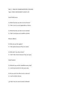 English Communication: Food, Restaurant & Daily Life