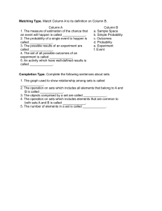 Probability and Set Theory Worksheet