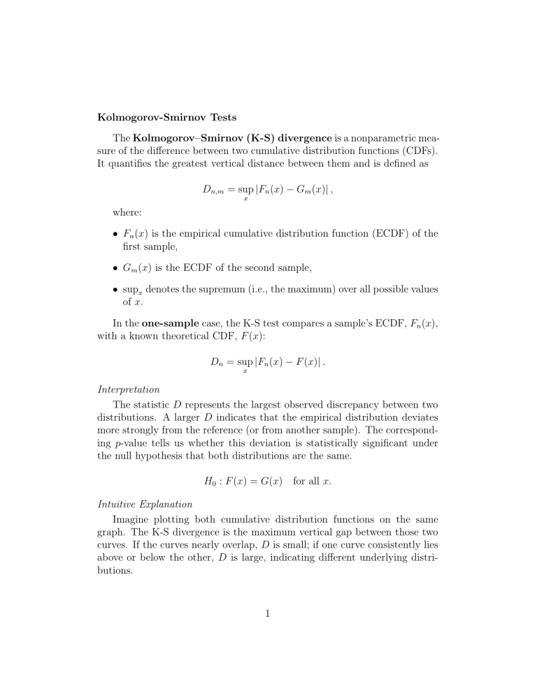 Kolmogorov-Smirnov Tests: Statistical Method Explained