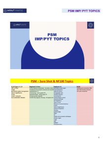 PSM Important Topics for INICET & PYT Exams