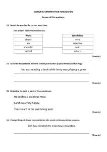 Grammar and Punctuation Worksheet