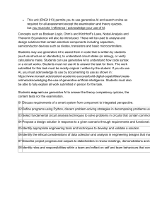 ENG1013 Course Outline: AI, Circuits, and Design